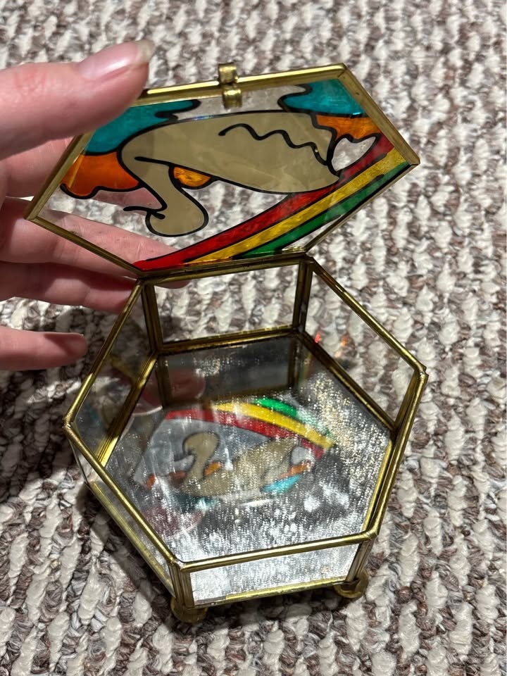 Vintage Swan Glass Jewelry Jar - photo 2