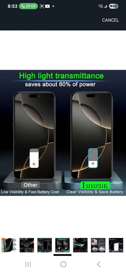 IMBZBK 3 Pack Privacy Screen Protector for iPhone 16 Pro Max - photo 4