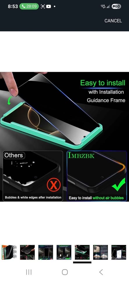 IMBZBK 3 Pack Privacy Screen Protector for iPhone 16 Pro Max - photo 5