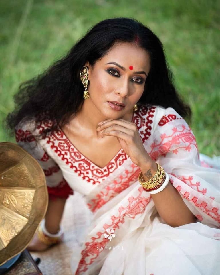 White organza saree - photo 4