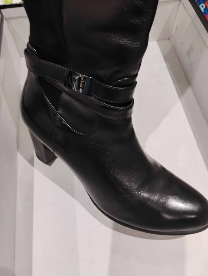 Women's boots black leather waterproof size 10 - photo 3