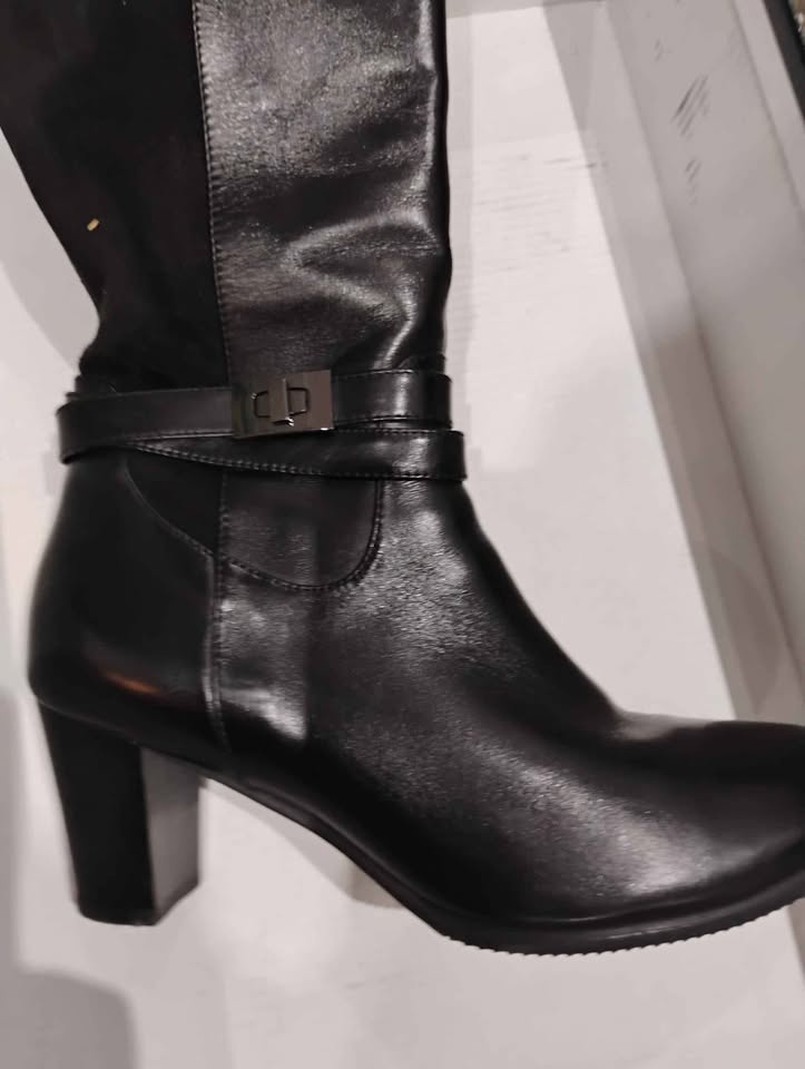 Women's boots black leather waterproof size 10 - photo 5