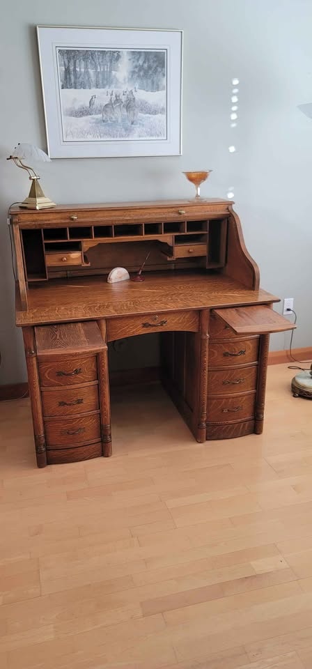 Antique Solid Oak Rolltop Desk