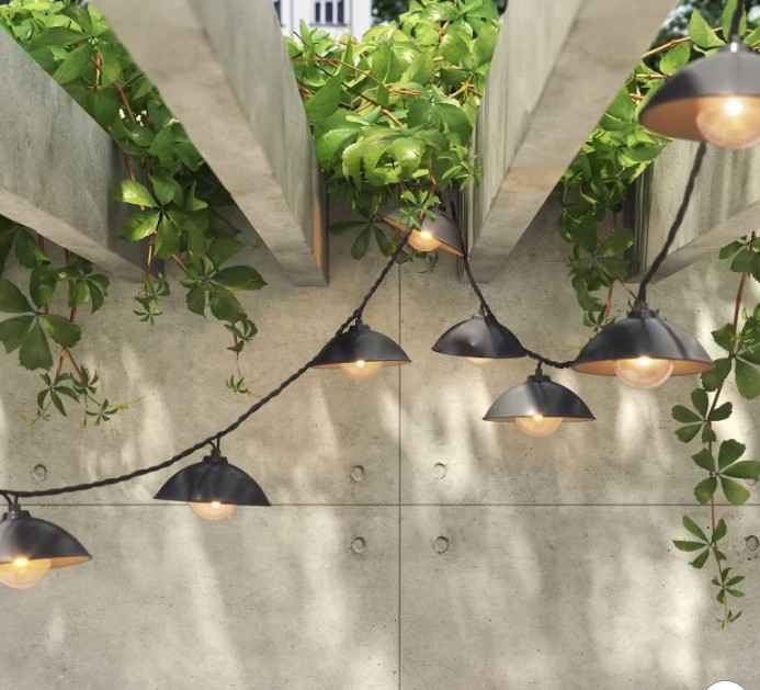 10ct LED Gray Hood Lantern String Lights - Threshold™ - photo 2