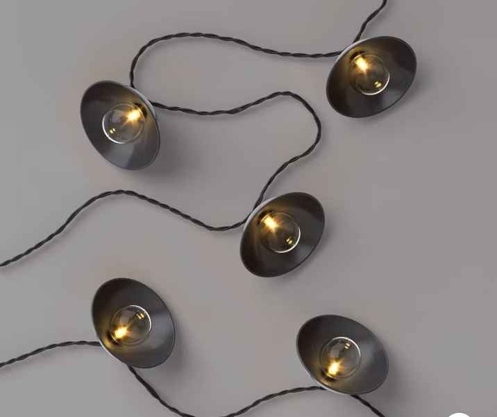 10ct LED Gray Hood Lantern String Lights - Threshold™ - photo 3