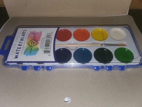 12 Color Swell Watercolors Paint Set with Brush