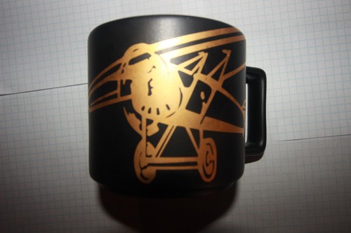 Starbucks 2016 Viennese Black Gold Airplane Mug 14oz