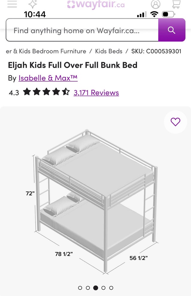 Full over full bunk bed - photo 3