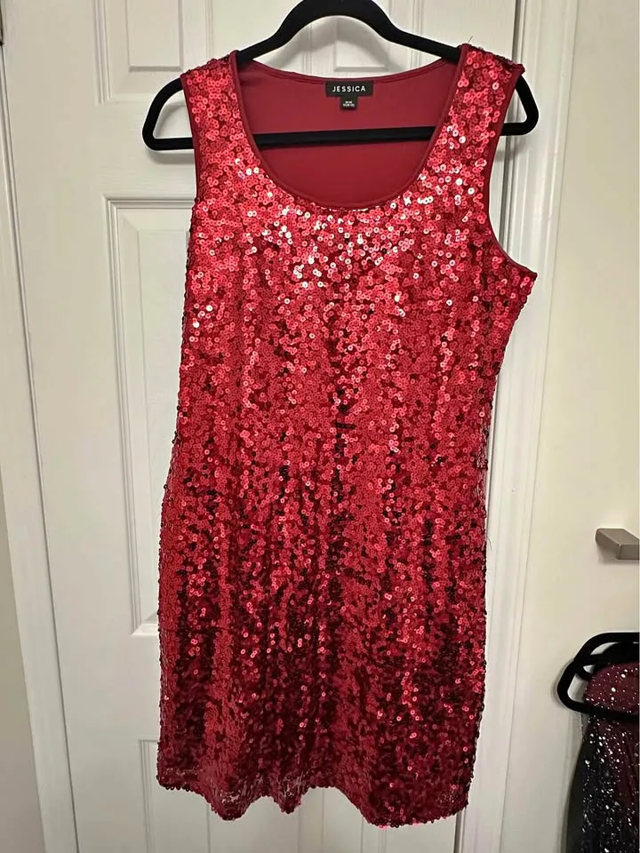 Red Sequin Party Dress thumbnail