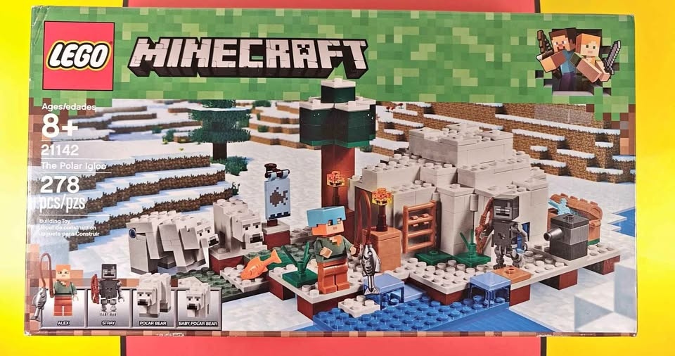 Lego Minecraft 21142 The Polar Igloo w/ Alex/Stray/Polar Bear Re