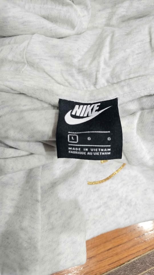 Nike Hoodie Light Gray Gold Glitter Logo Size L - photo 4