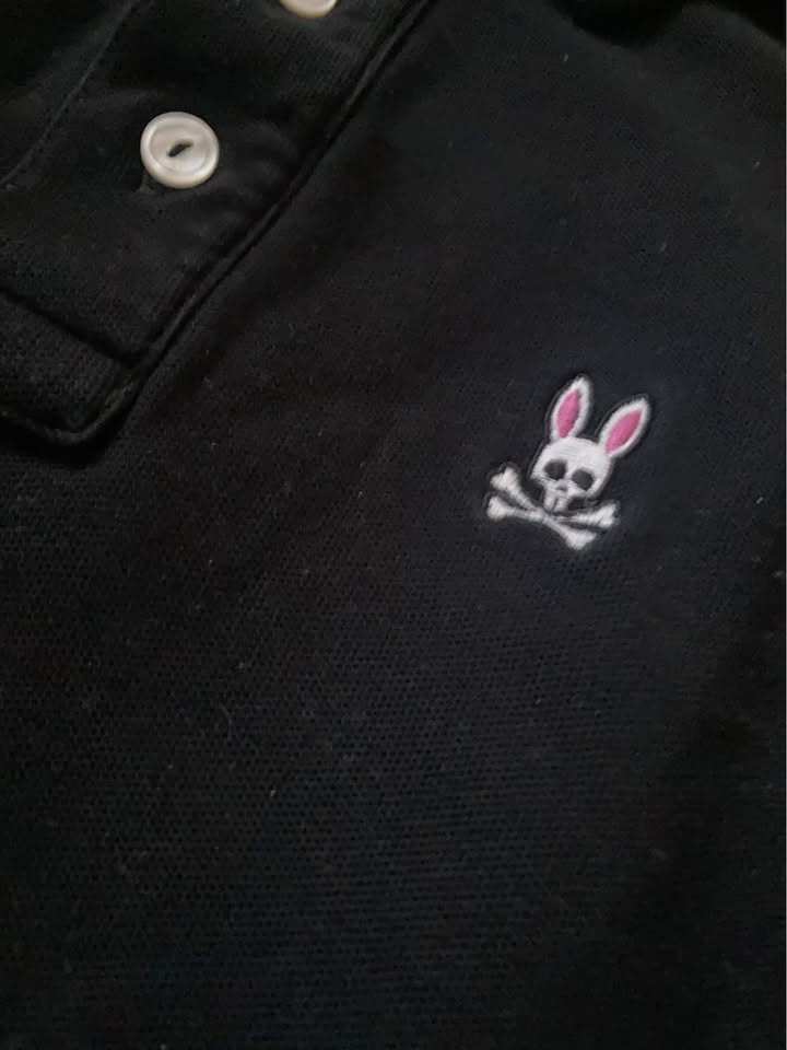 Psycho Bunny Polo Long Sleeve Shirt Black Classic Bunny Logo XS - photo 2