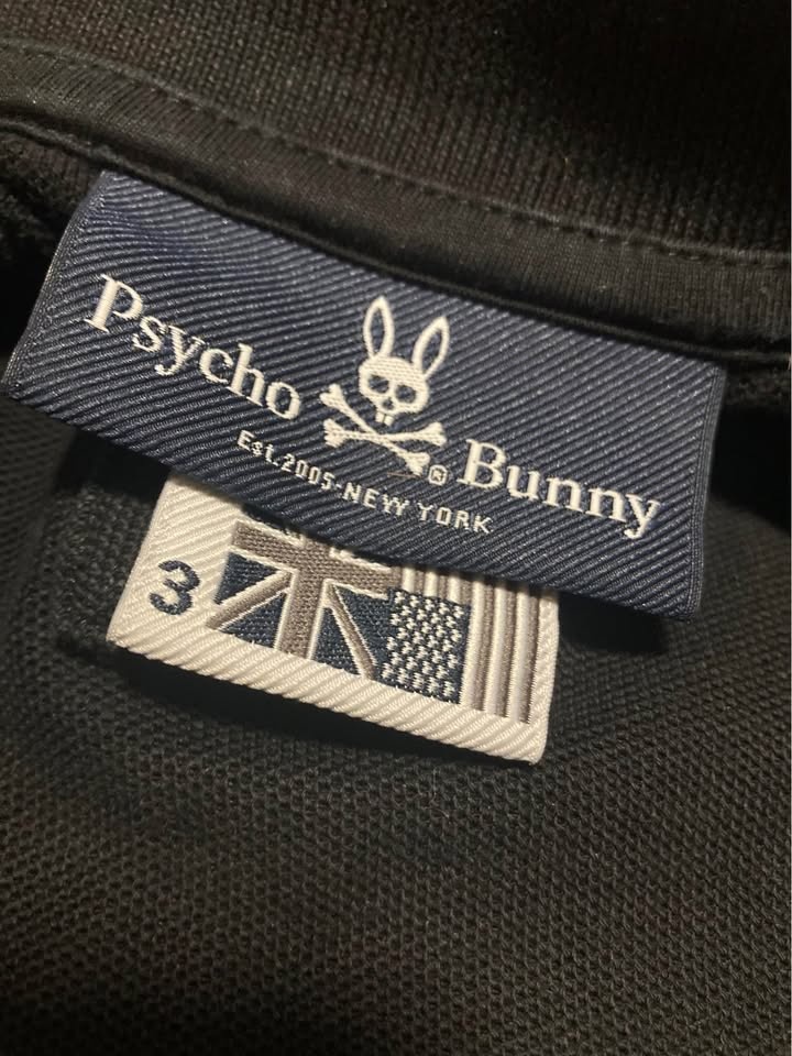 Psycho Bunny Polo Long Sleeve Shirt Black Classic Bunny Logo XS - photo 3
