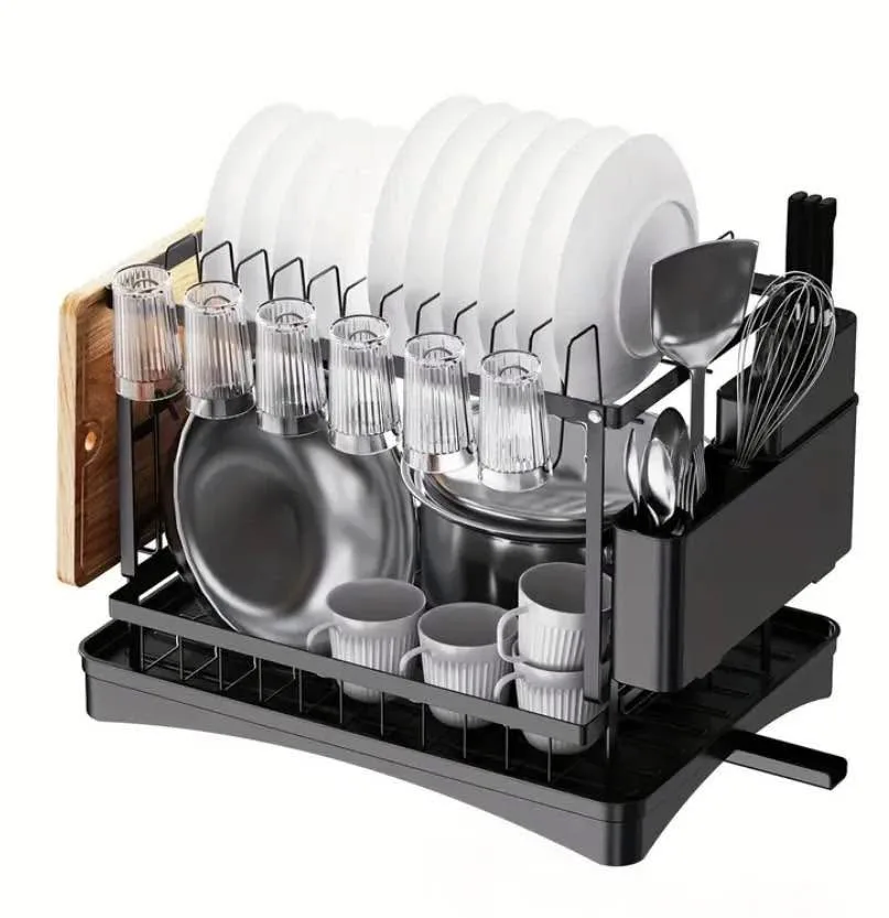 2-Tier Dish Drying Rack - Large Capacity image indicator(2)