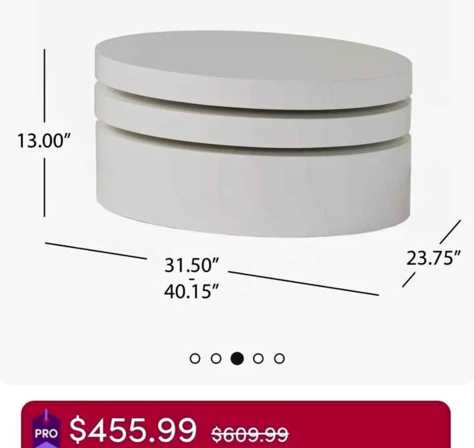 Moving Out Sale – Modern White Coffee Table
