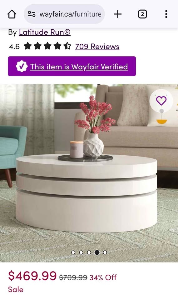 Moving Out Sale – Modern White Coffee Table - photo 3