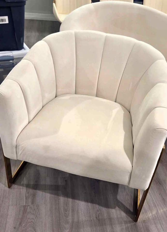 Moving Out Sale – Elegant Ivory Barrel Chairs (Set of 2) - LOCAT