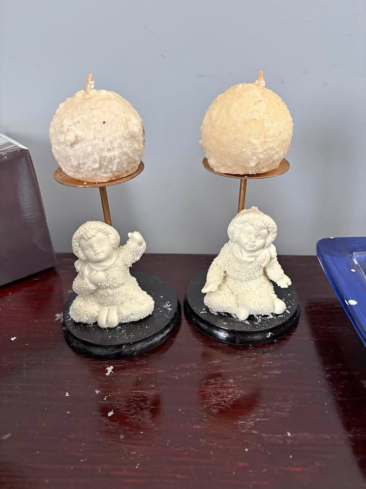 Snow babies Candle Holders (2)