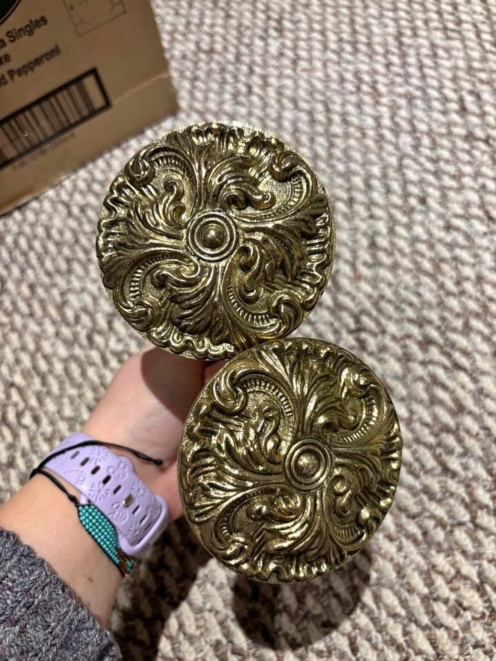Vintage Brass Curtain Holdbacks