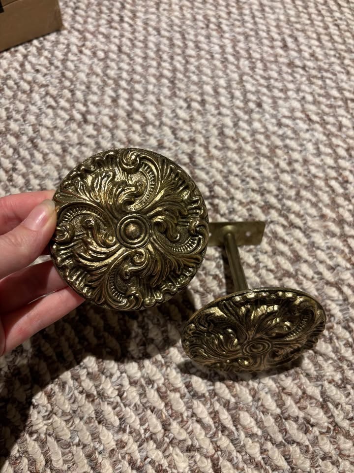 Vintage Brass Curtain Holdbacks - photo 2