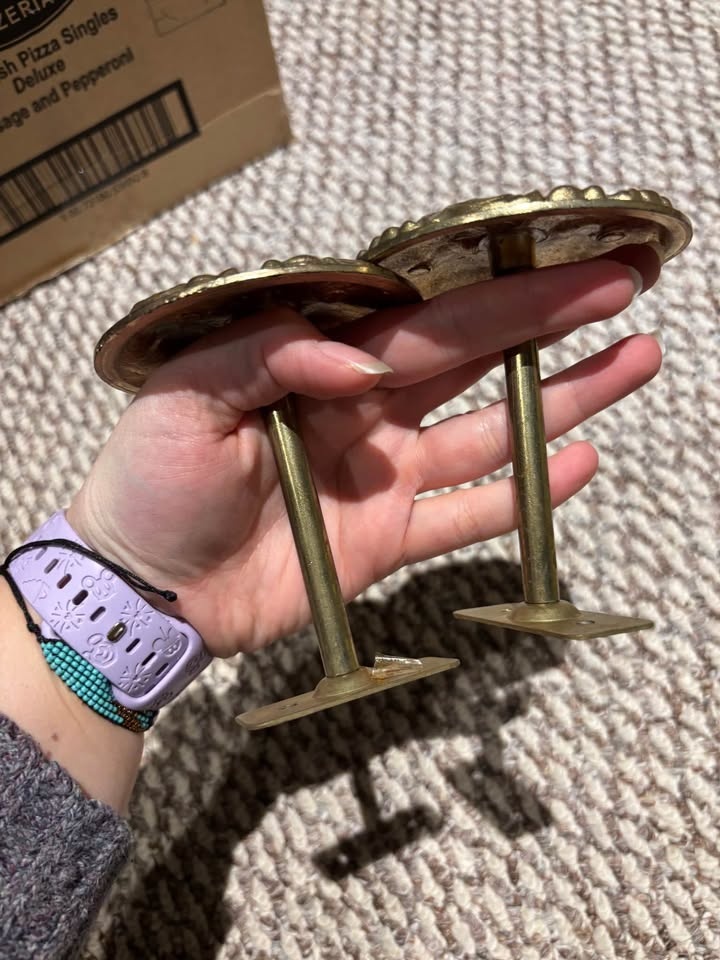 Vintage Brass Curtain Holdbacks - photo 4
