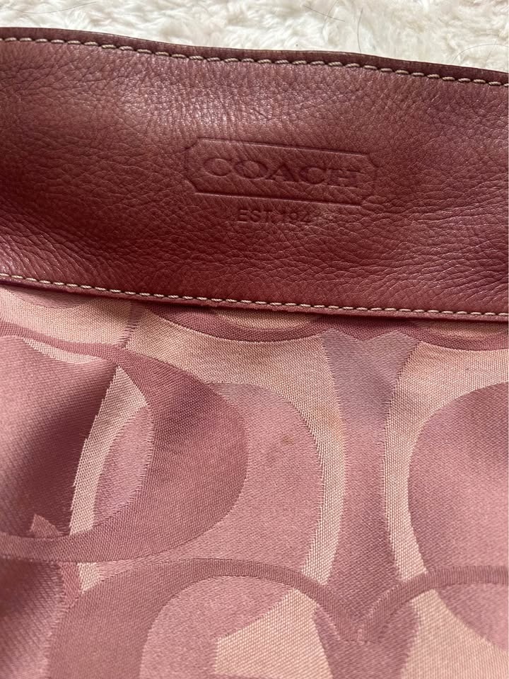 Coach Zoe Optic Signature C Hobo Shoulder Bag in Mauve Pink (Lar - photo 4