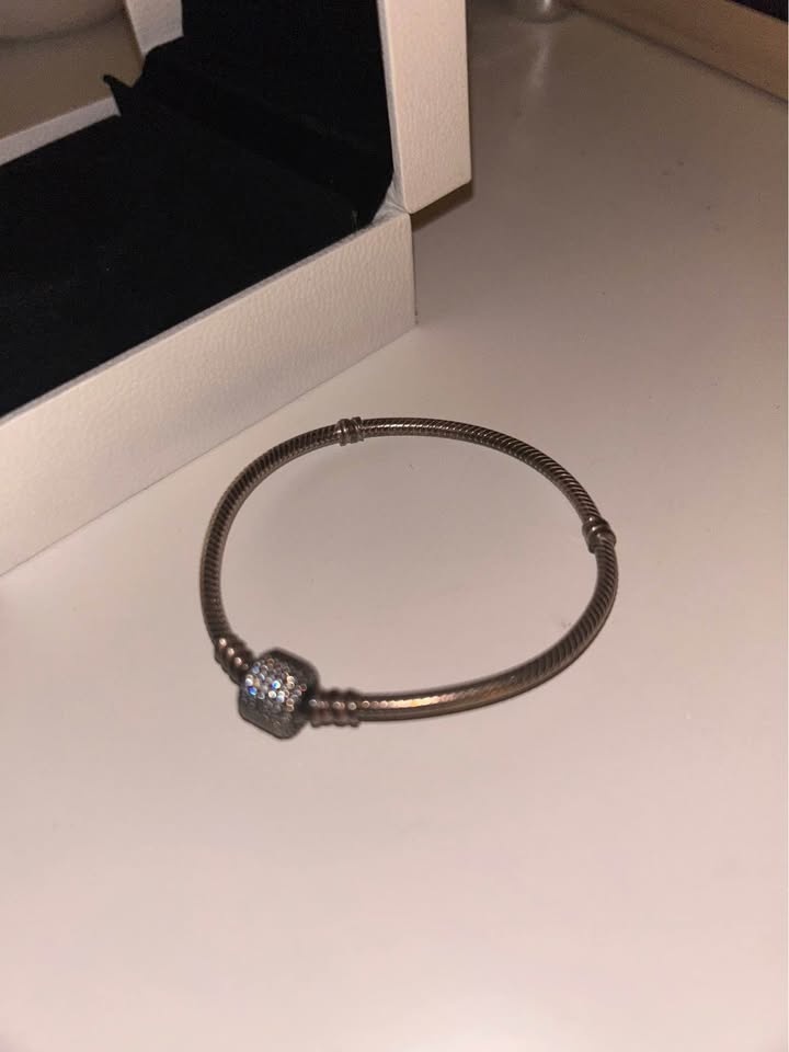 Pandora Sparkling Pavé Clasp Snake Chain Bracelet - photo 2
