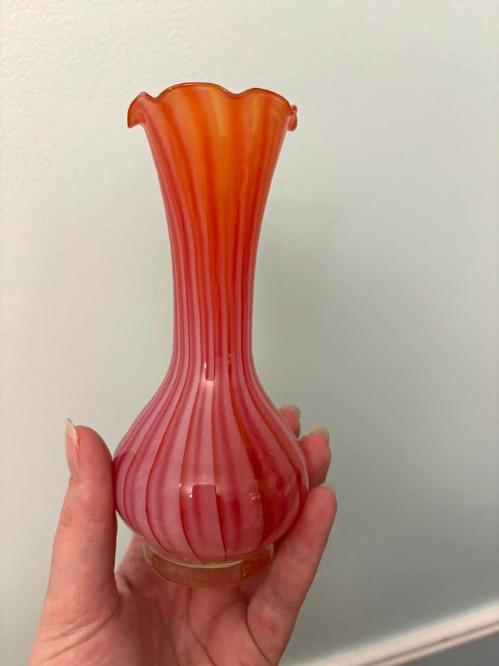 Pink blown vase