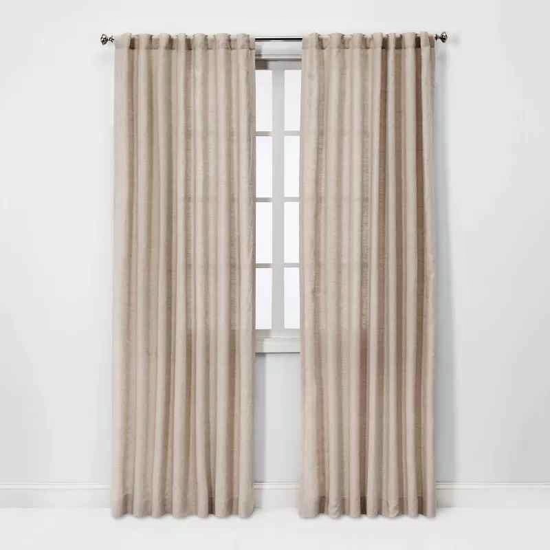 Two Light Filtering Linen Curtain Panels 54"x84"