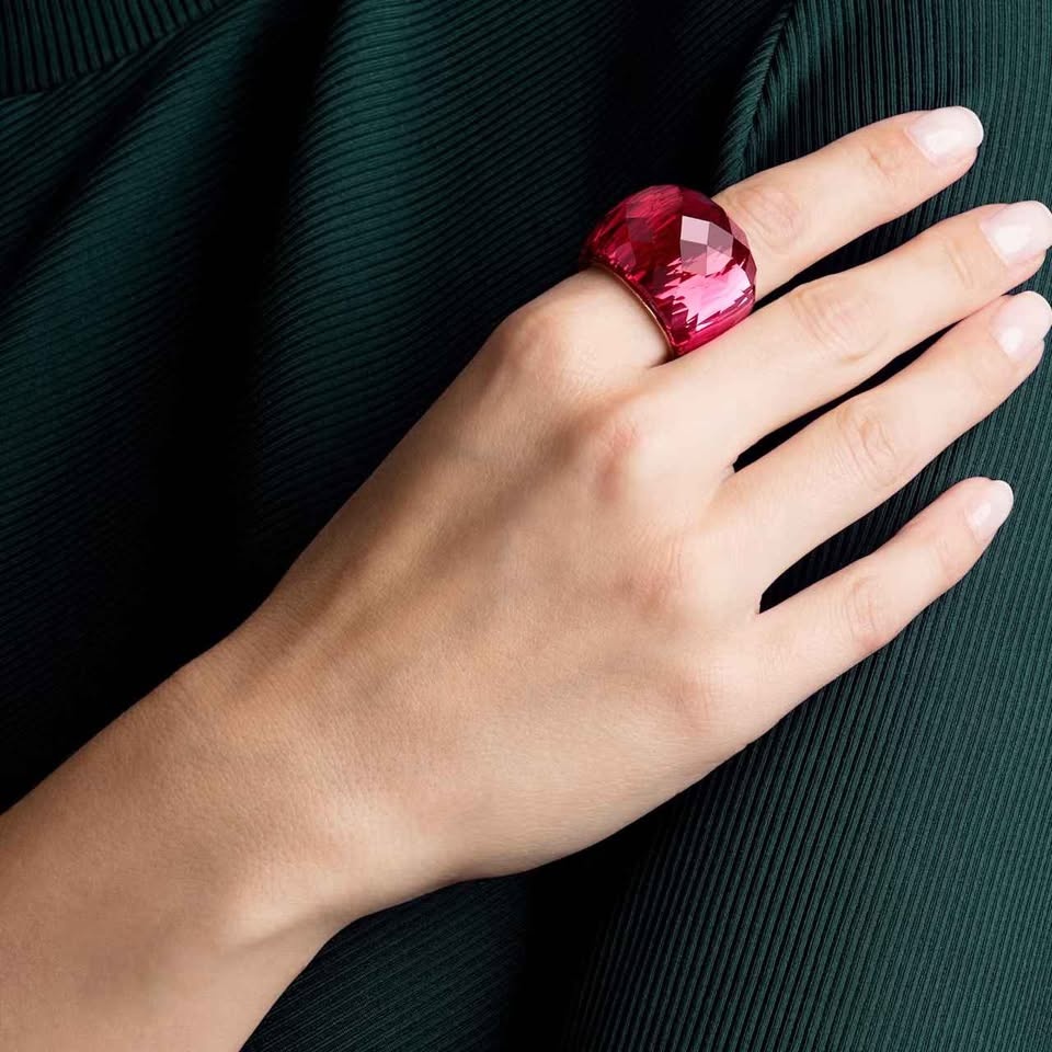 Swarovski Nirvana Ring Red Rose size 58 & Aqua Blue size 60, Gol - photo 2