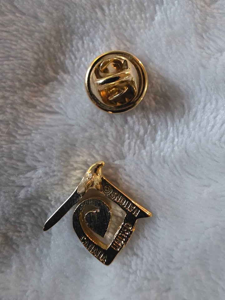 Rare Vintage Signed United Nations Gold Tone Brooch Lapel Pin Ca - photo 2