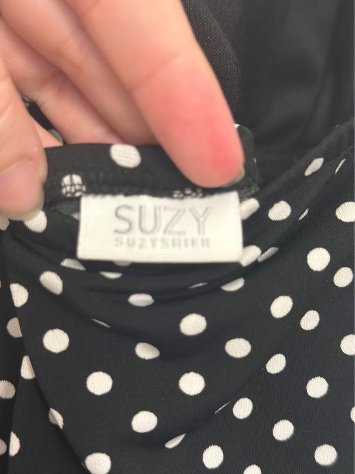 Black with White Polka Dots Halter Dress - photo 2