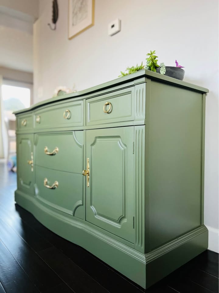 Vintage Buffet/Sideboard - Olive Green - photo 2