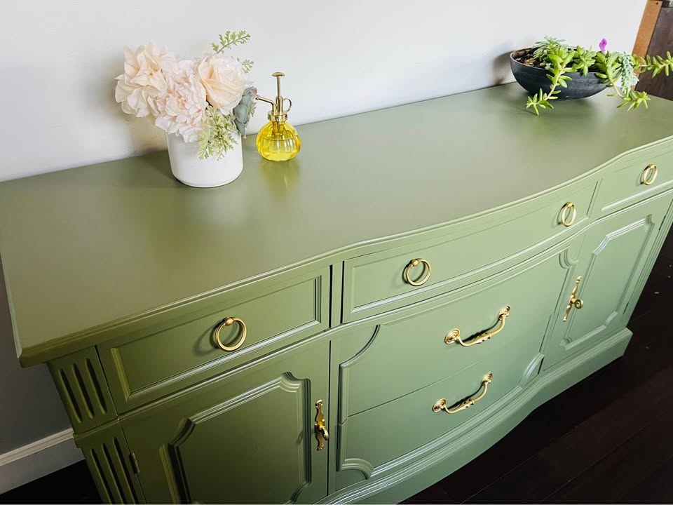 Vintage Buffet/Sideboard - Olive Green - photo 3