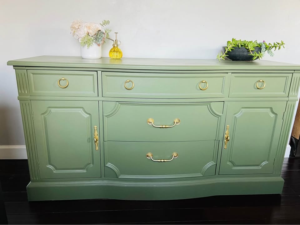 Vintage Buffet/Sideboard - Olive Green - photo 4