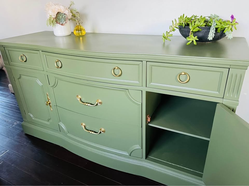 Vintage Buffet/Sideboard - Olive Green - photo 5