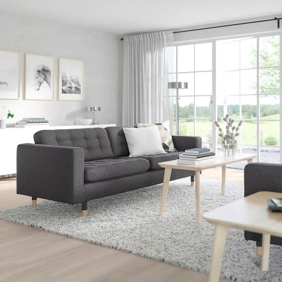 Moving Sale: Ikea Morabo couch (dark Grey with wood legs) - photo 2