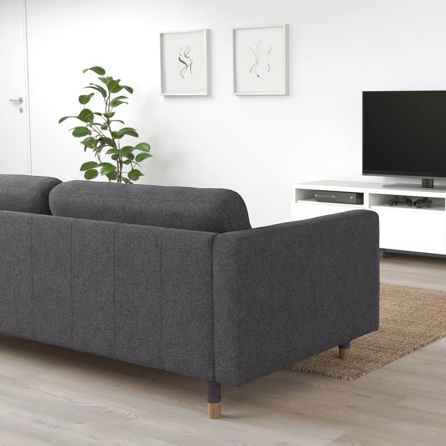 Moving Sale: Ikea Morabo couch (dark Grey with wood legs) - photo 3