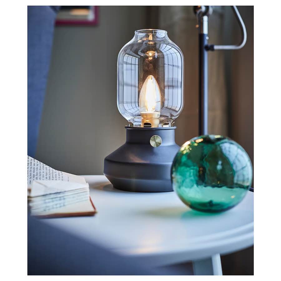 Moving Sale: Table lamp + LED bulb dimmable grey