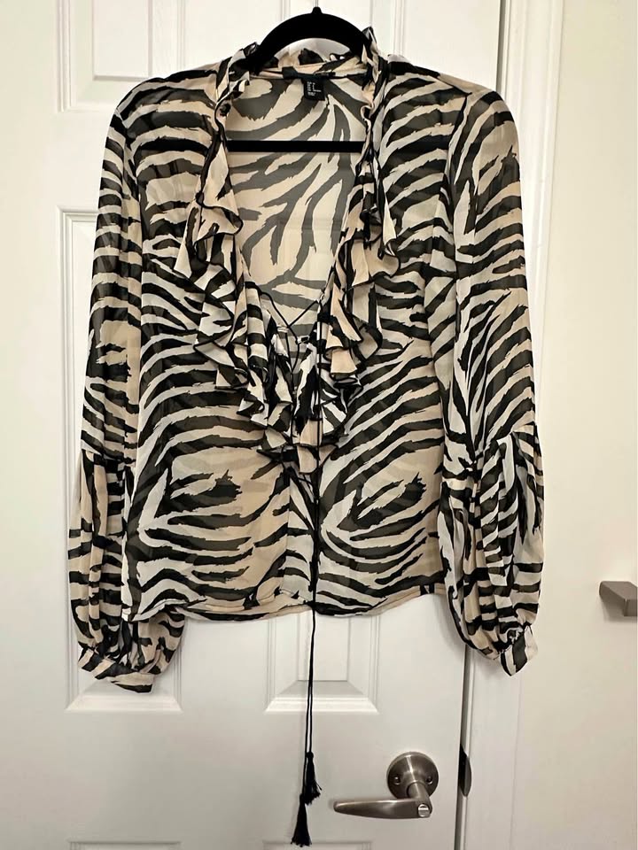 H&M Zebra/Tiger Sheer Top
