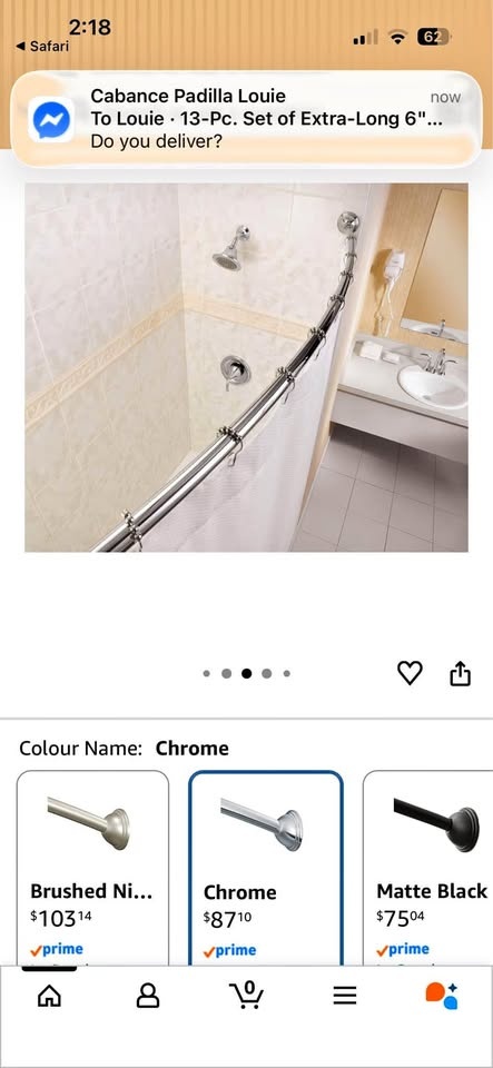Moen CSR2160CH CSI Adjustable Curved Shower Rod (Chrome)
