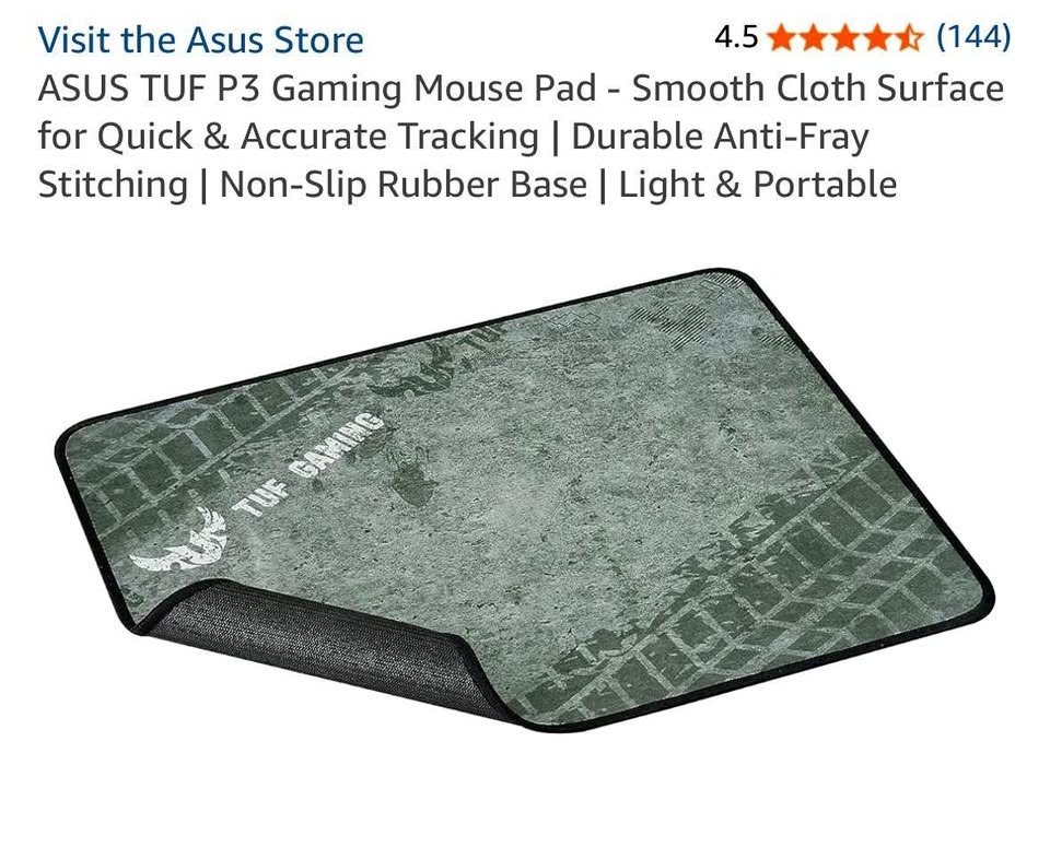ASUS TUF P3 Gaming Mouse Pad - Anti-Fray