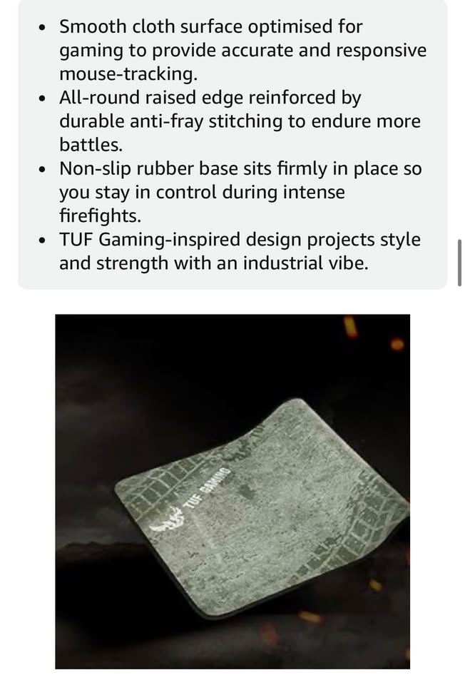 ASUS TUF P3 Gaming Mouse Pad - Anti-Fray - photo 4