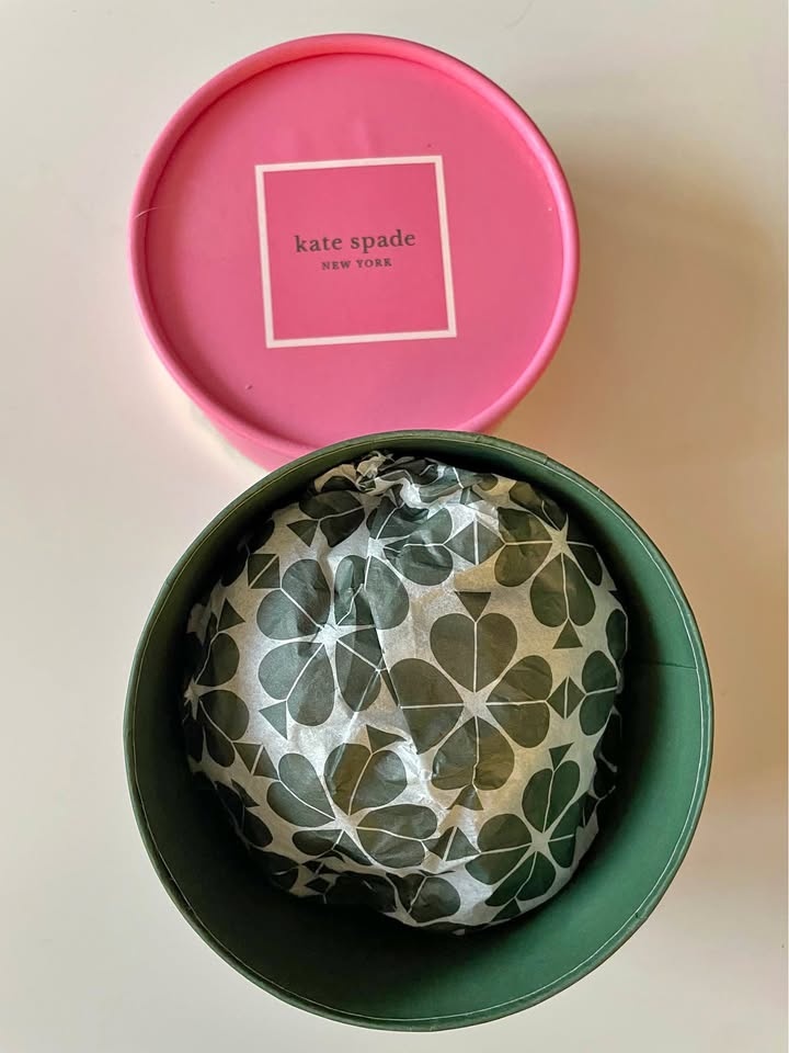 Kate Spade Pink Green Round Gift Box Packaging
