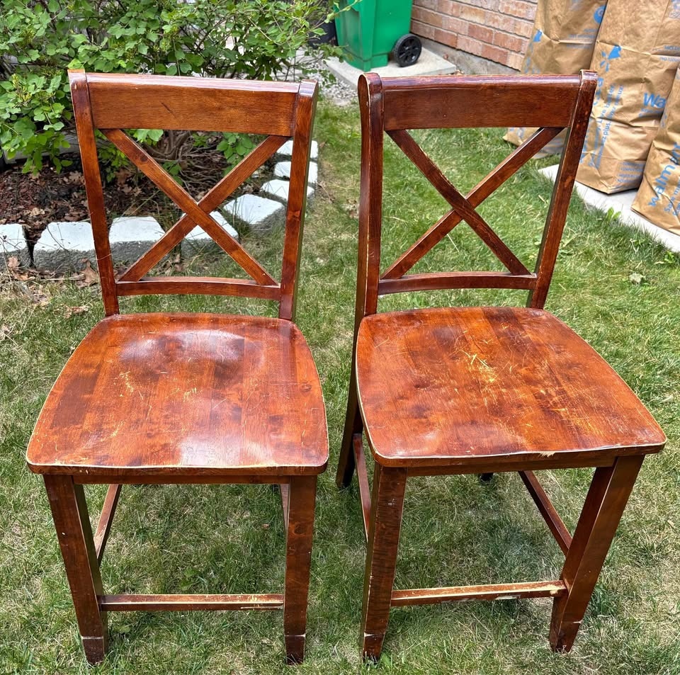 Solid Wood Stools / High Chair by Home Collection - Set of 2 ❤️