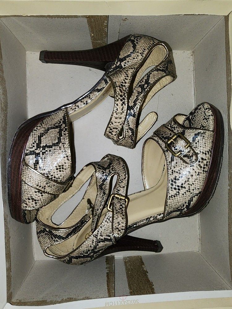 Snake Print Heels
