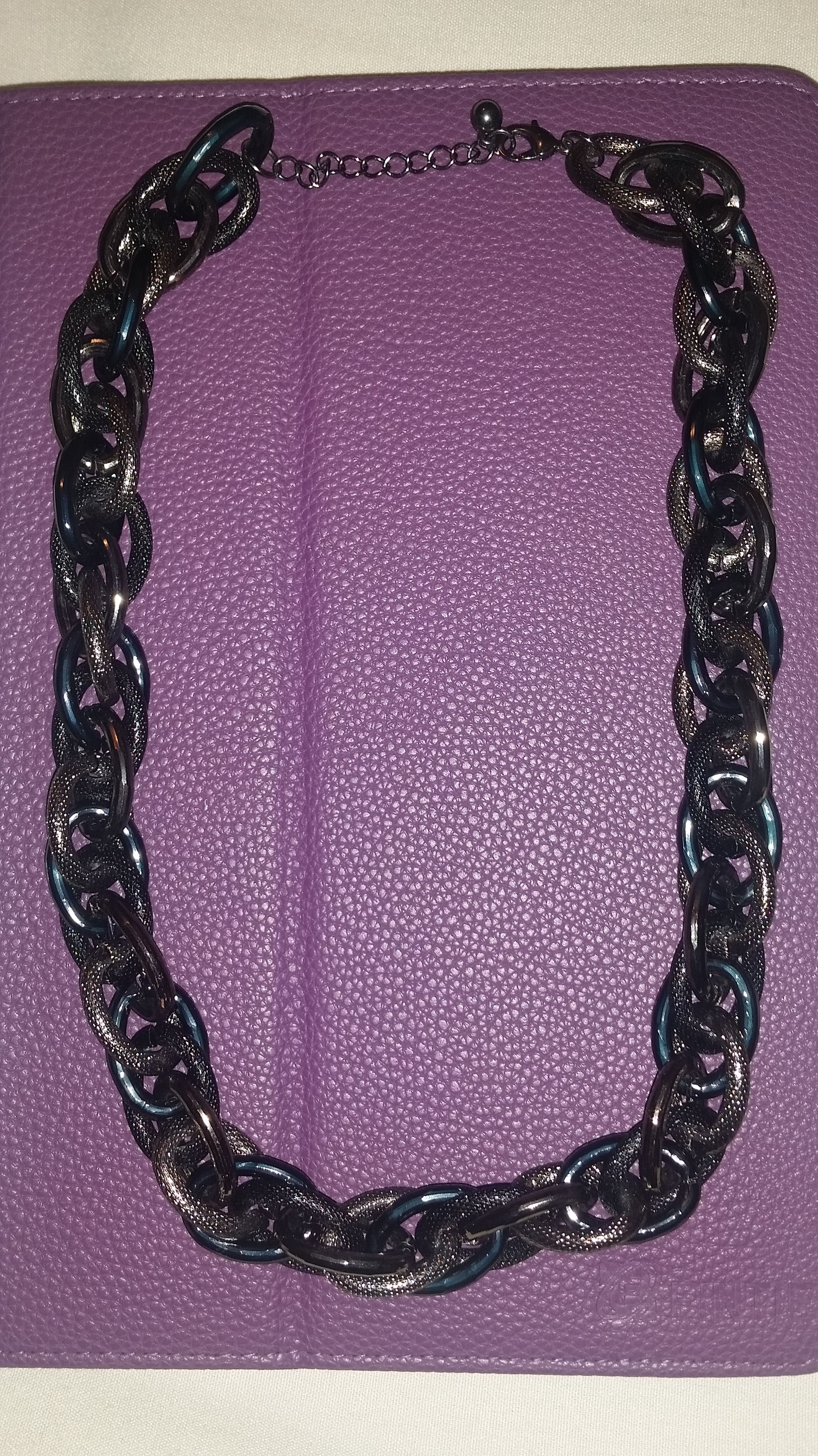 Large Link Black Necklace