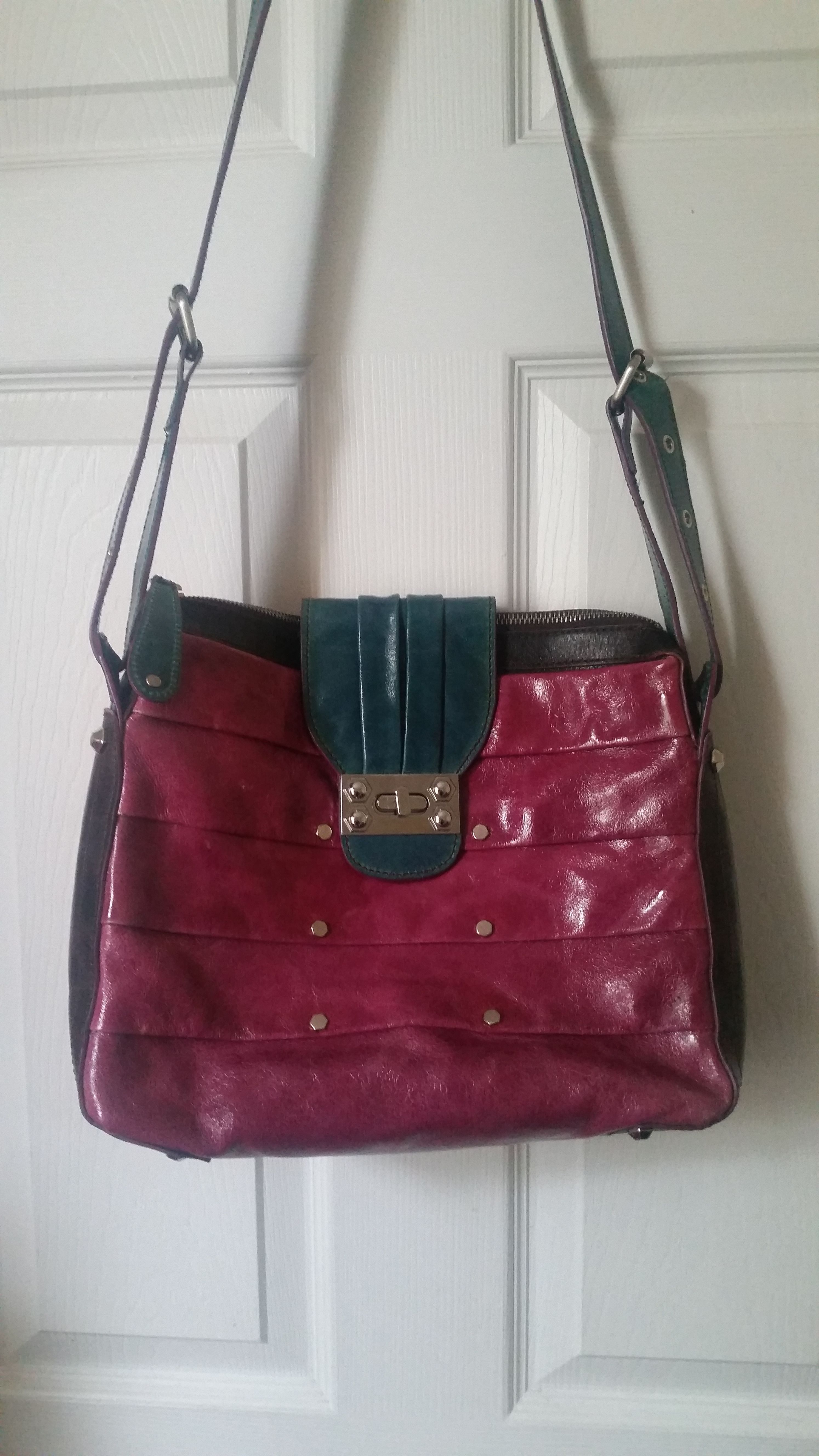 Multi Colored Leather Handbag