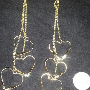 Dangling Heart Earrings (gold & silver pair)