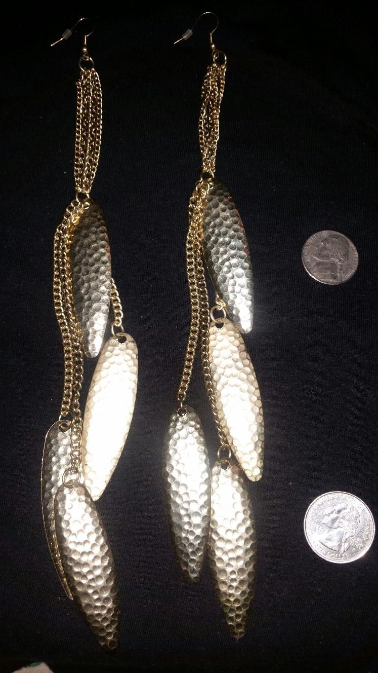 Gold tone dangling Earrings (new) - photo 2